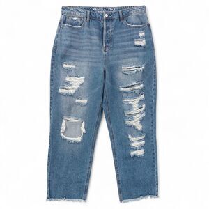 Vanilla Star 90s Boyfriend Jeans Women’s Size 17 High Rise Distressed Ripped Y2K